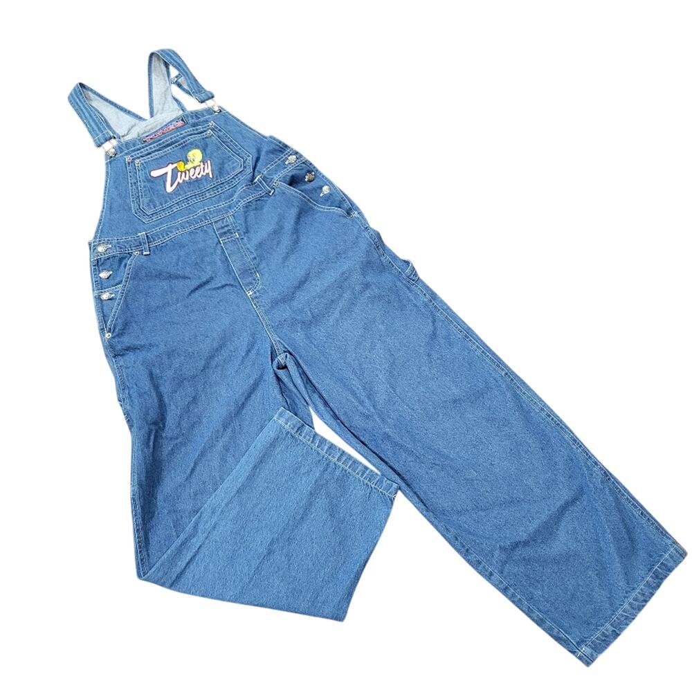 Vintage Looney Tunes Product Warner Bros. Tweety Bird Overalls 1997 Size…